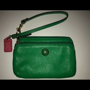 Green coach wristlet